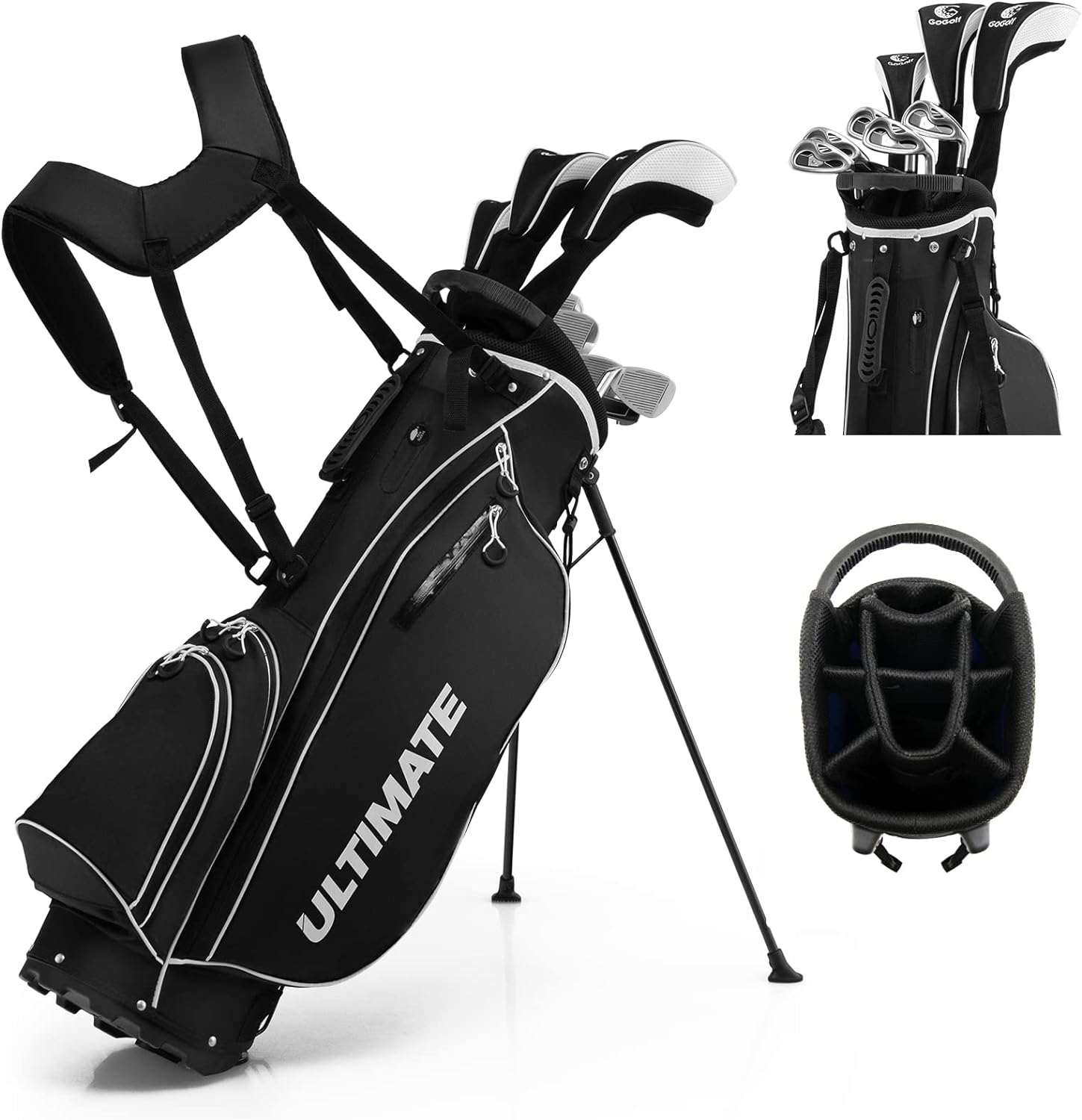 Tangkula 9/10 Pieces Mens Complete Golf Clubs Set Right Hand, Includes 460cc Alloy #1 Driver  #3 Fairway Wood  #4 Hybrid  #6/#7/#8/#9/#P Irons  Putter, Golf Club Set