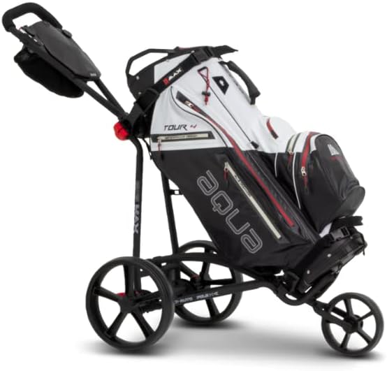 Big Max Autofold X Golf Push Cart – Lightweight, Quickfold Design for Easy Golf Club Transport with Ample Storage Organizer Panel for Golf Accessories (Phantom-Black)