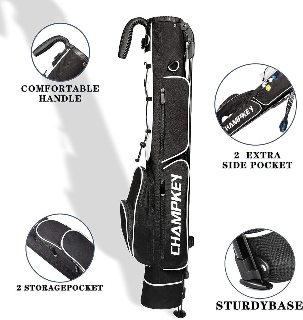 CHAMPKEY Lightweight Golf Stand Bag | Professional Pitch Golf Bag Ideal for The Driving Range, Par 3 and Executive Courses