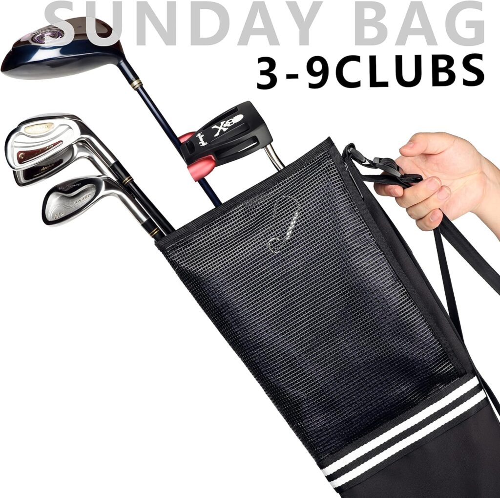Champkey Professional Golf Sunday Bag (Carry 3-9 Clubs) - 6 Carry Pockets  Adjustable Sling Strap Golf Carry Bag Ideal for Golf Course  Travel