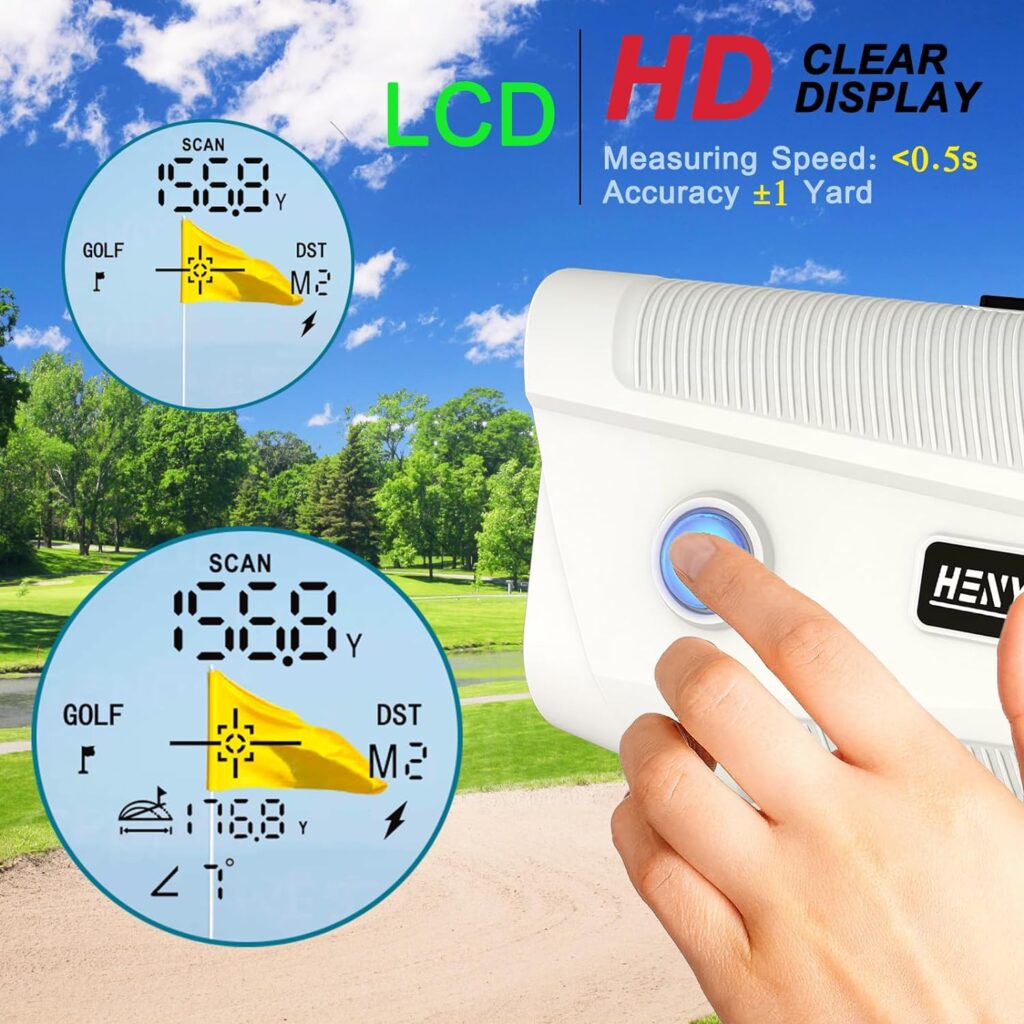 Golf Rangefinder with Slope, Golf Laser Rangefinder,1000 Yard Range Finder Golfing with Magnetic Holder, USB C Rechagreable, 6X Magnification, High-Precision Flag Lock Vibration, Fast Focus