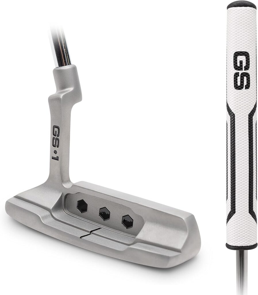 GoSports GS1 Tour Golf Putter – 34” Right-Handed Blade Putter with Milled Face, Choose Oversized Fat Grip or Traditional Grip