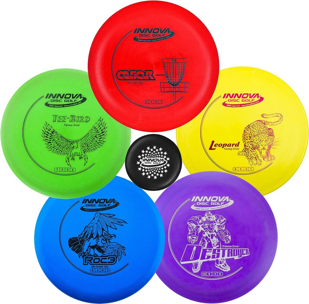 INNOVA Disc Golf Starter Set – Colors May Vary 160-180g – DX Putter, Mid-Range, Driver PDGA Approved Disc Golf Set