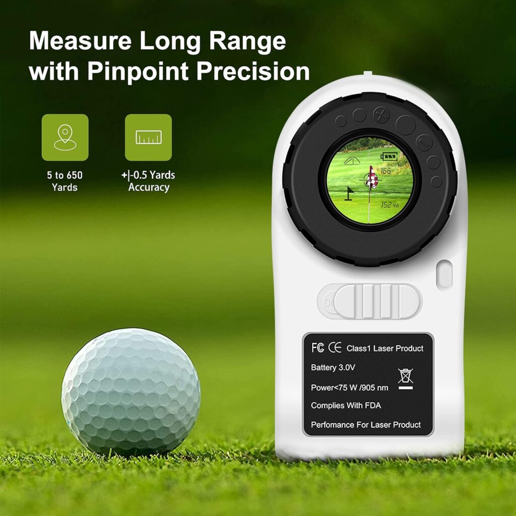 PEAKPULSE Golf Rangefinder with Slope, 650 Yards Laser Range Finder Golfing, Distance Finder, Flag Pole Locking Vibration︱ Fast Focus System