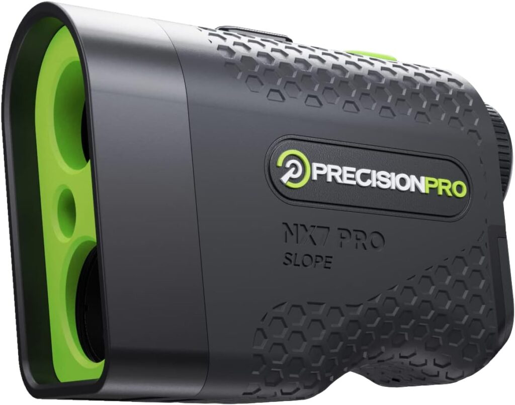 Precision Pro NX7 Pro Golf Rangefinder with Slope Switch- Laser Golf Range Finder Golfing Accessory - Slope, 6X, Flag Lock w Pulse Vibration, 650+ Yard Range Finder Golf Laser Rangefinder