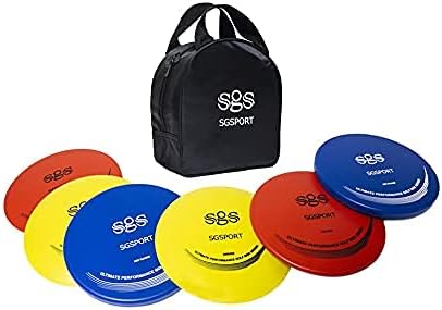 SGSPORT Disc Golf Basket with Discs | Portable Disc Golf Target with Heavy Duty 24-Chains Disc Golf Course Basket, Come with 6pcs Disc Golf Discs with Carry Bag