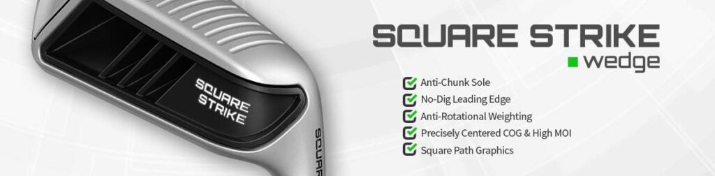 Square Strike Wedge, Black -Right Hand Pitching Chipping Wedge for Men Women -Legal for Tournament Play -Engineered by Hot List Winning Designer -Cut Strokes from Your Golf Game Fast