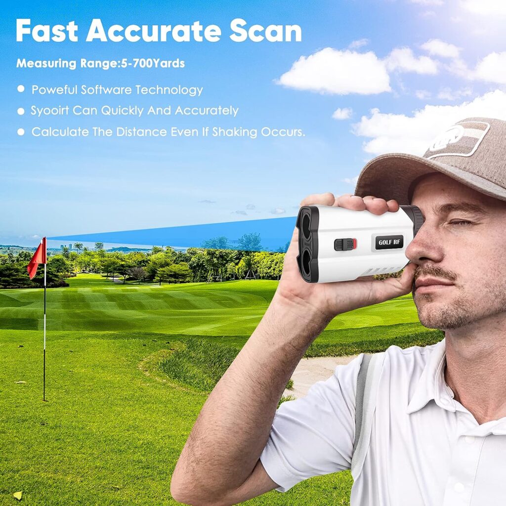 VQTIL Golf Rangefinder 700Yards Laser Range Finder with Slope, USB Rechargeable Golf Laser Rangefinder with Flag Acquisition, External Slope Switch for Golf Tournament Legal, 6X Magnification…