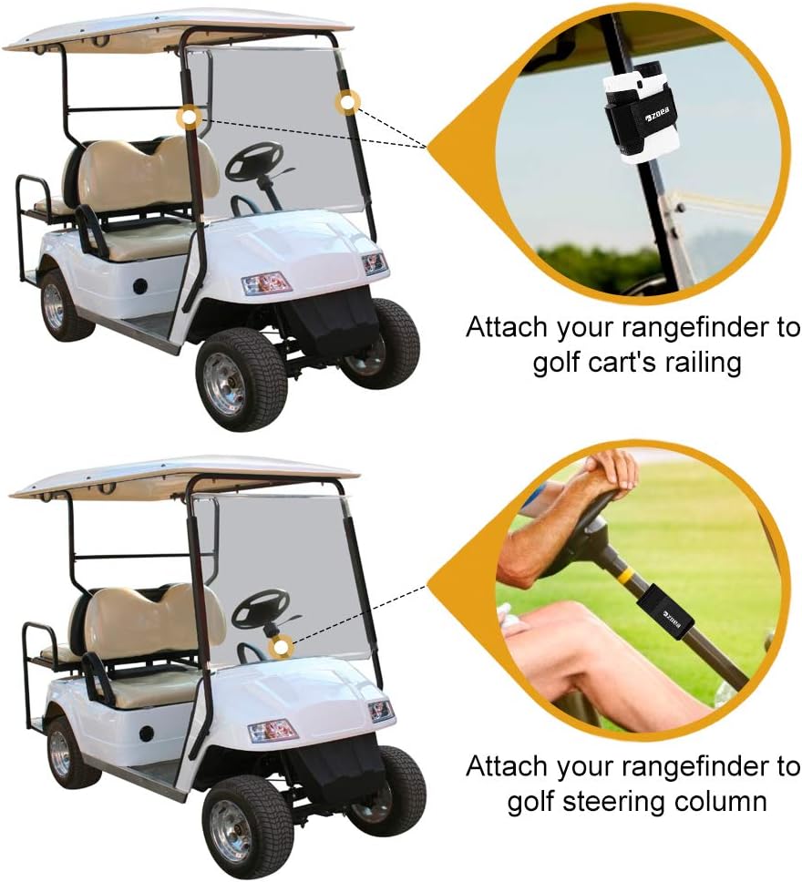 ZOEA Magnetic Rangefinder Mount Strap for Golf Cart Railing, Adjustable Rangefinder Mount/Holder/Strap/Band with Strong Magnet Securely Attach to Most Rail/Bar/Frame of Golf Cart