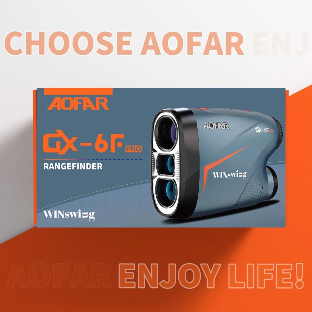 AOFAR GX-6F PRO Golf Rangefinder with Slope and Angle Switch, Flag Lock with Pulse Vibration and Continuous Scan, Tournament Designed, 600 Yards Rangefinder for Distance Measuring, High-Precision Accurate for Golfers