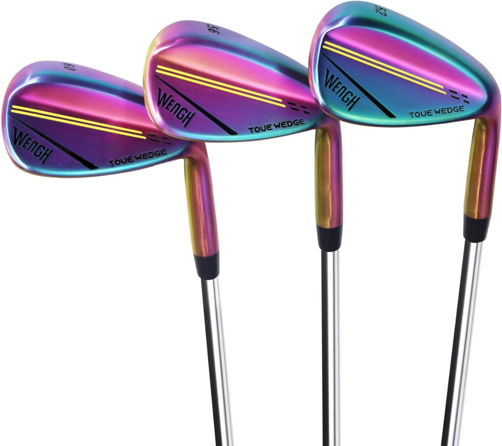 WENGH Golf Wedge Set for Men Right Handed –Including 52 56 60 Degree Golf Wedges-35 inches-Available in Black and Rainbow