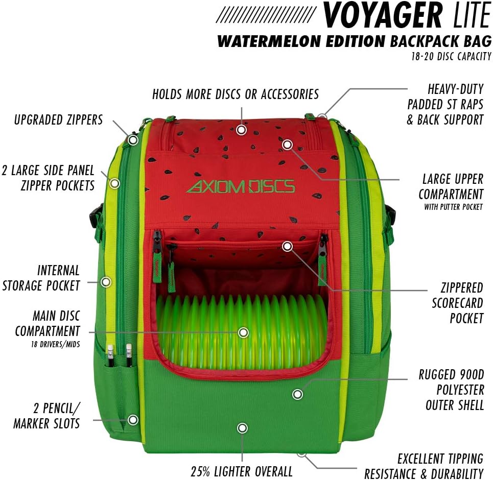 Axiom Discs Voyager Lite Backpack Disc Golf Bag (Choose Your Favorite Color)